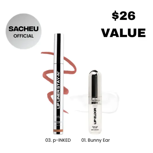 sacheu Line & Shine | Lip Liner STAY-N + Lip Gloss Duo | Everyday Liner & Gloss Lip Set sacheu Line & Shine | Lip Liner STAY-N + Lip Gloss Duo | Everyday Liner & Gloss Lip Set
