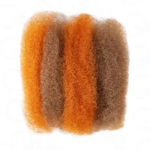 QVR 2 In 1 Afro Kinky Bulk Two Colors #6/SOrange4 Human Hair For Braiding Dreadlock Hair