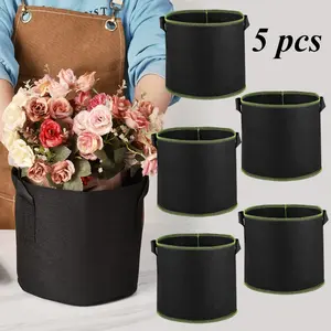 5PCS Planting Bags, Plant Cultivation Bags, Thickened Non-Woven Fabric Pots for Gardening, Tomato Planting Bags, Seeds for Planting, Growth Bags for Seedlings, Gardening Pots