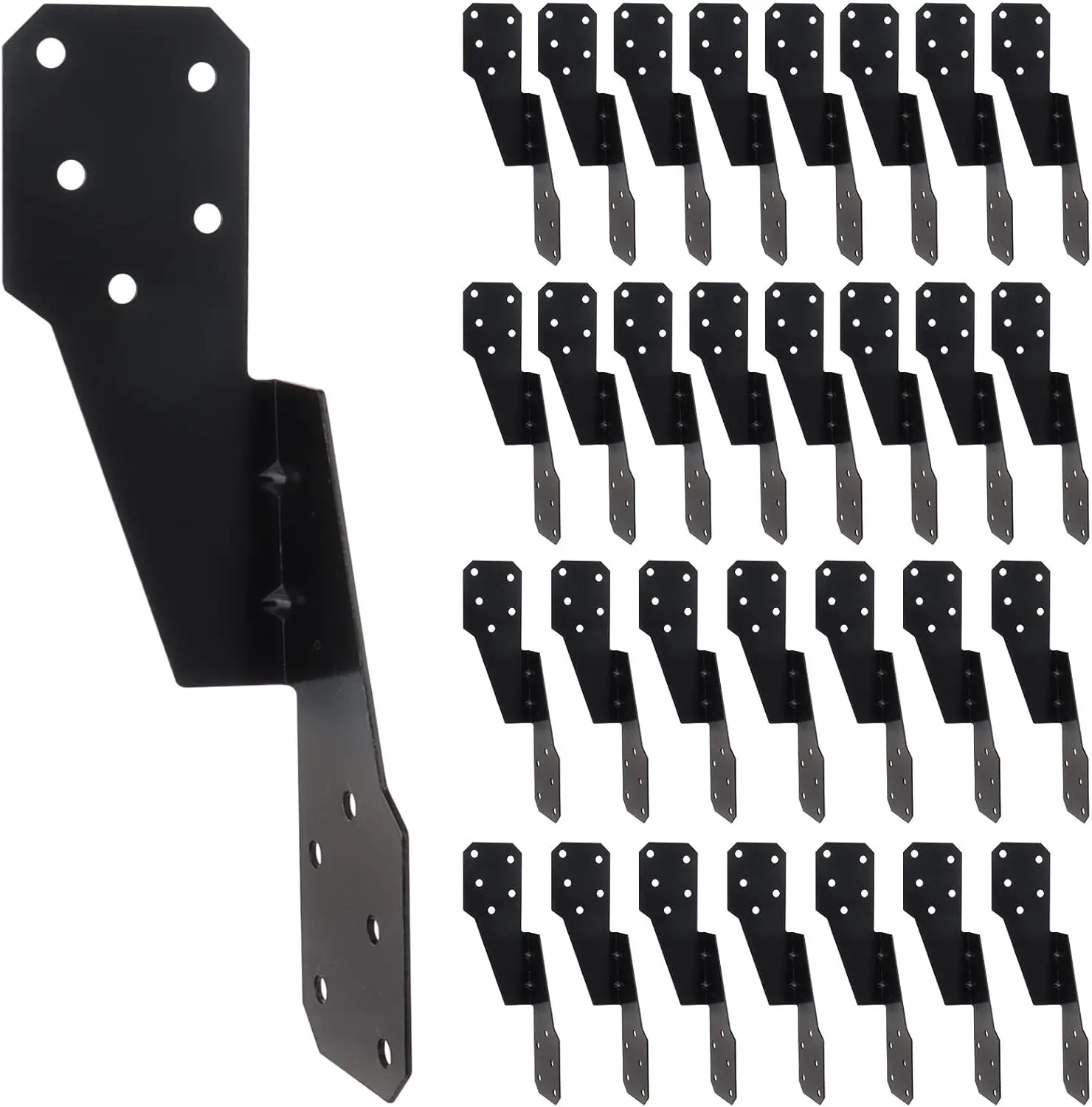 30 Pack Heavy Duty Black Powder-Coated Hurricane Ties, Hurricane Straps Trusses/Rafters Ties Brackets Joist Hangers for Wood, Shed, Roof