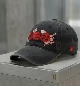 Arirang Embroidered Washed Hat, 2026 World Tour Korean Cap, Vintage Style Cap, Kpop Fans Gift, Casual Everyday Wear Unisex Adjustable Cap