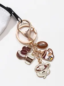 Stylish Coffee-Themed Keychain with Dripping Design, Car Bag Charm, Cat-Theme Pendant, Gift for Coffee Lovers, Friends & Family