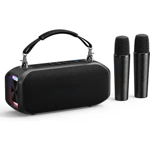Portable Speaker with 2  Microphones Outdoor Speaker IPX5  Speaker with Handle Stereo Loud Sound,  & Outdoor Party