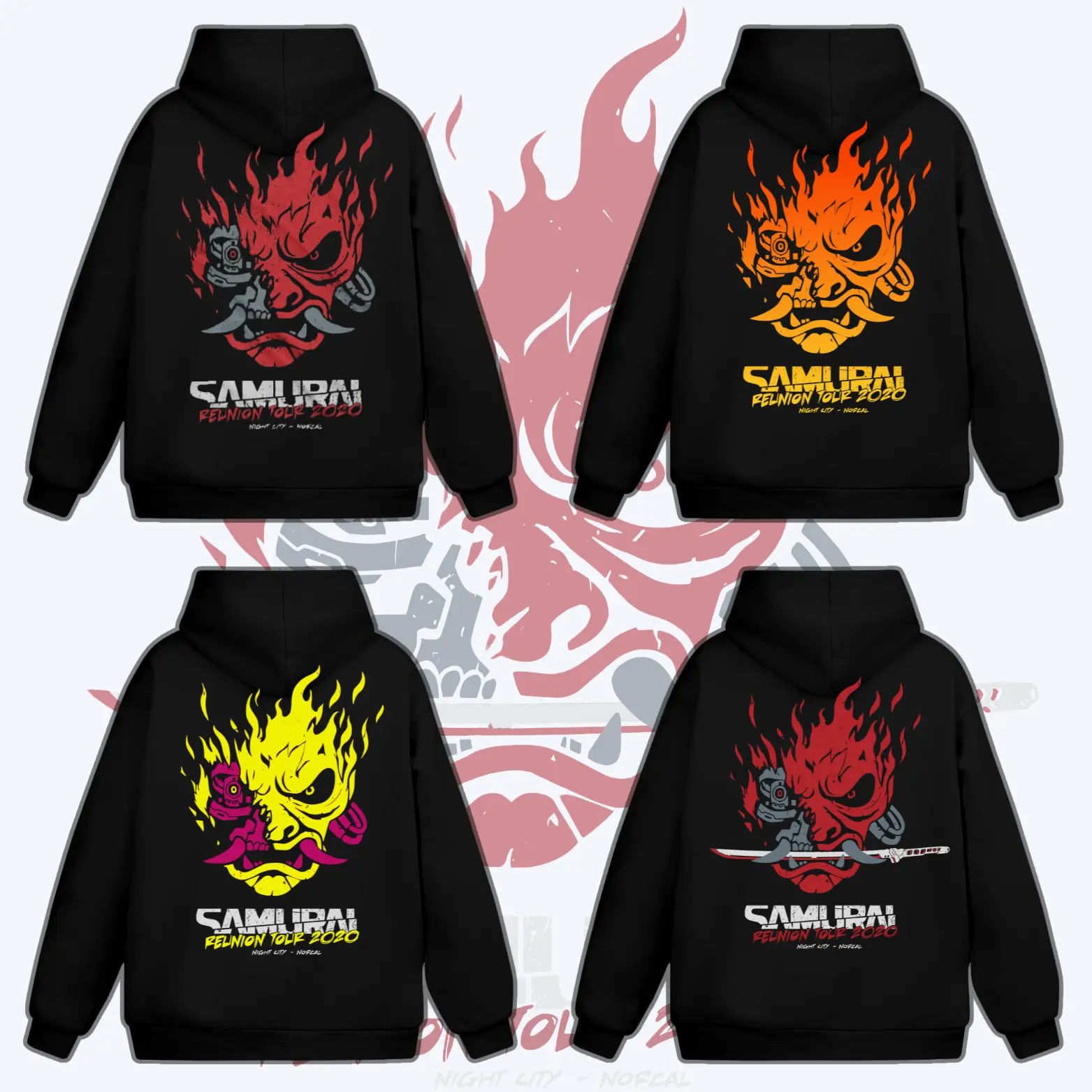 Samurai Reunion Tour Shirt Classic Samurai Band Shirt All Version Cyberpunk Samurai Hoodie/Sweatshirt/T-Shirt, Cyberpunk Hoodie, Gift For Fan Cotton Menswear
