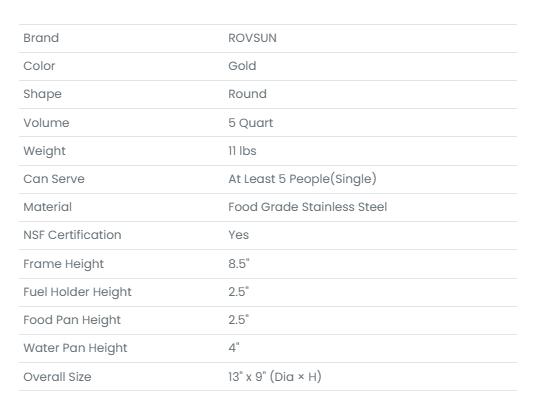 [FLASH SALE] ROVSUN 5 QT Round Gold Chafing Dish Buffet Set with Stainless Steel Lid Holder