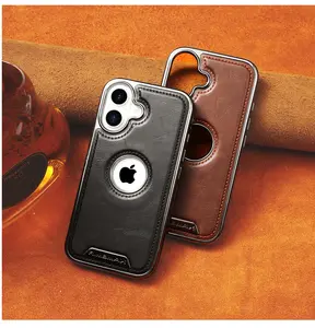 Leather Card Slot Phone Case for iPhone17ProMax/iPhone16Pro/iPhone15Plus/ iPhone14/iPhone13/iPhone12Full Shockproof Support Wireless Charging Business Multifunctional Protective Cover