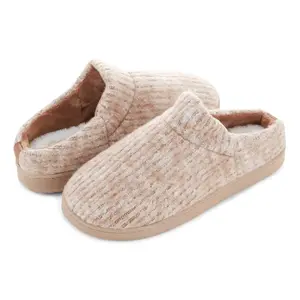 Floopi Women's Fuzzy Ribbed Knit Clog Slipper