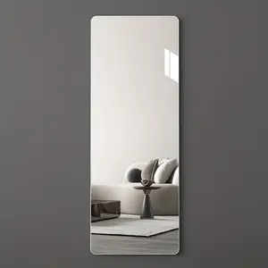 A Large Full-Length Mirror - Self-Adhesive Shatterproof Glass Film, No Drilling Installation, Portable Home Gym And Wall-Mounted Mirror for Fitness, with Rounded Corners Ck1166