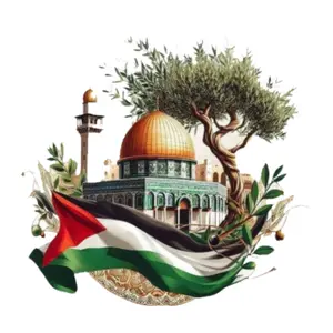 Palestine Dome of the Rock Sticker with Flag and Olive Tree, Meaningful Cultural Symbol for Laptops, Journals, and Water Bottles