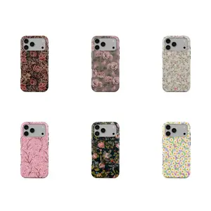 BURGA 70s Retro Flower Tough Phone Cases - Sakura Edition | for iPhone 17 16 15 14 13 12 11 Series | Flower Phone Case | Trendy 2026 Phone Case | Shockproof Protection | Gift for Her