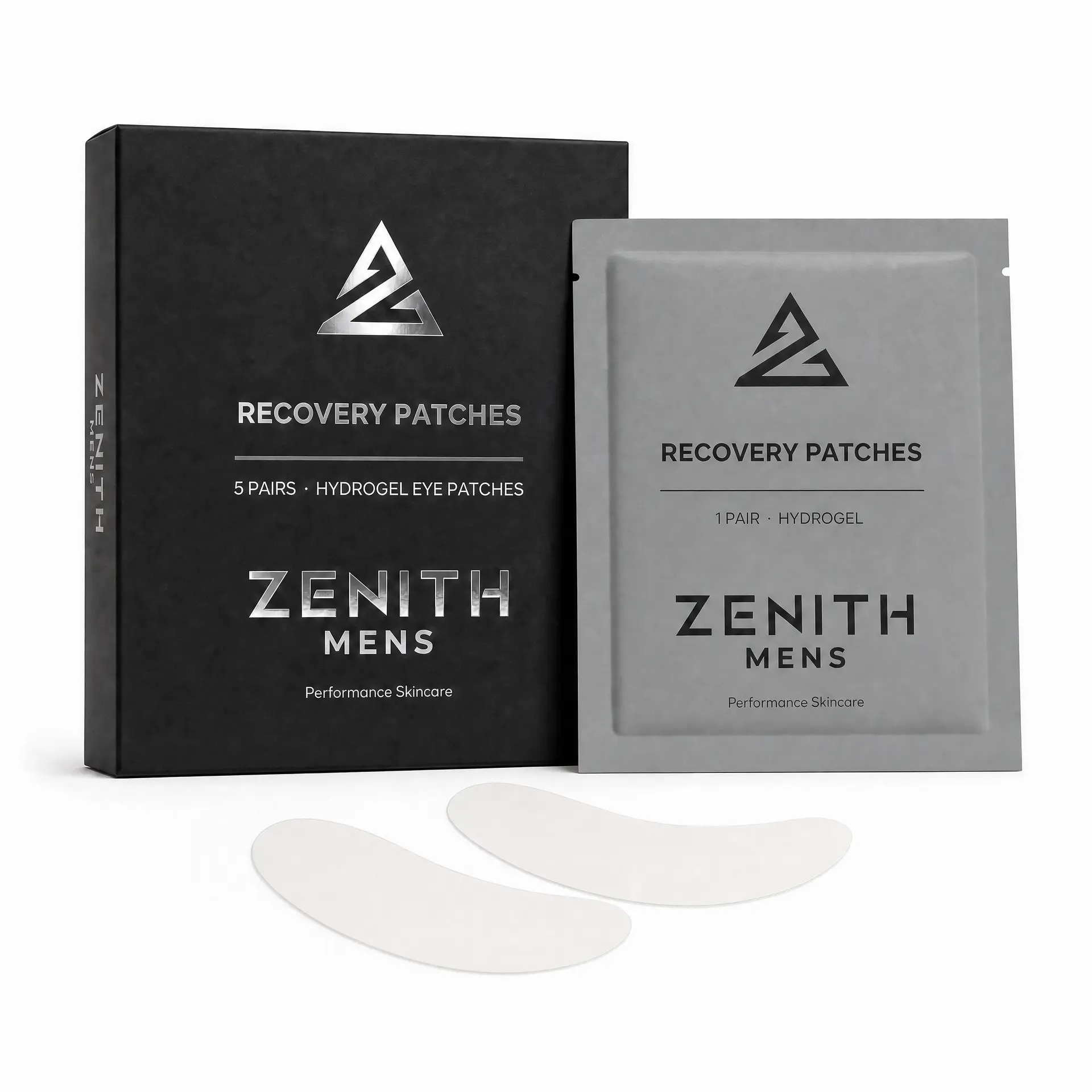 Zenith Mens Recovery Patches – Men's Hydrogel Under-Eye Patches | Depuff, Dark Circles & Fine Lines | 5 Pairs