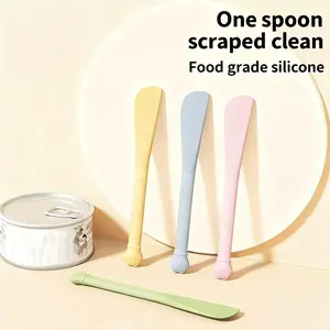 Silicone Can Opener Pet Multifunctional Long Handle Cat Food Spoon, Pet Food Wet Feed Scoop, Ideal for Cats and Pets