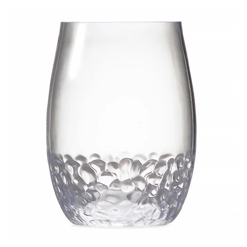 LeadingWare TRS-0768 Tritan Hammer 15 oz Stemless Glass - Set of 4