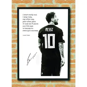 (No Frame) Messi Soccer Poster| motivational quote hoem decoration