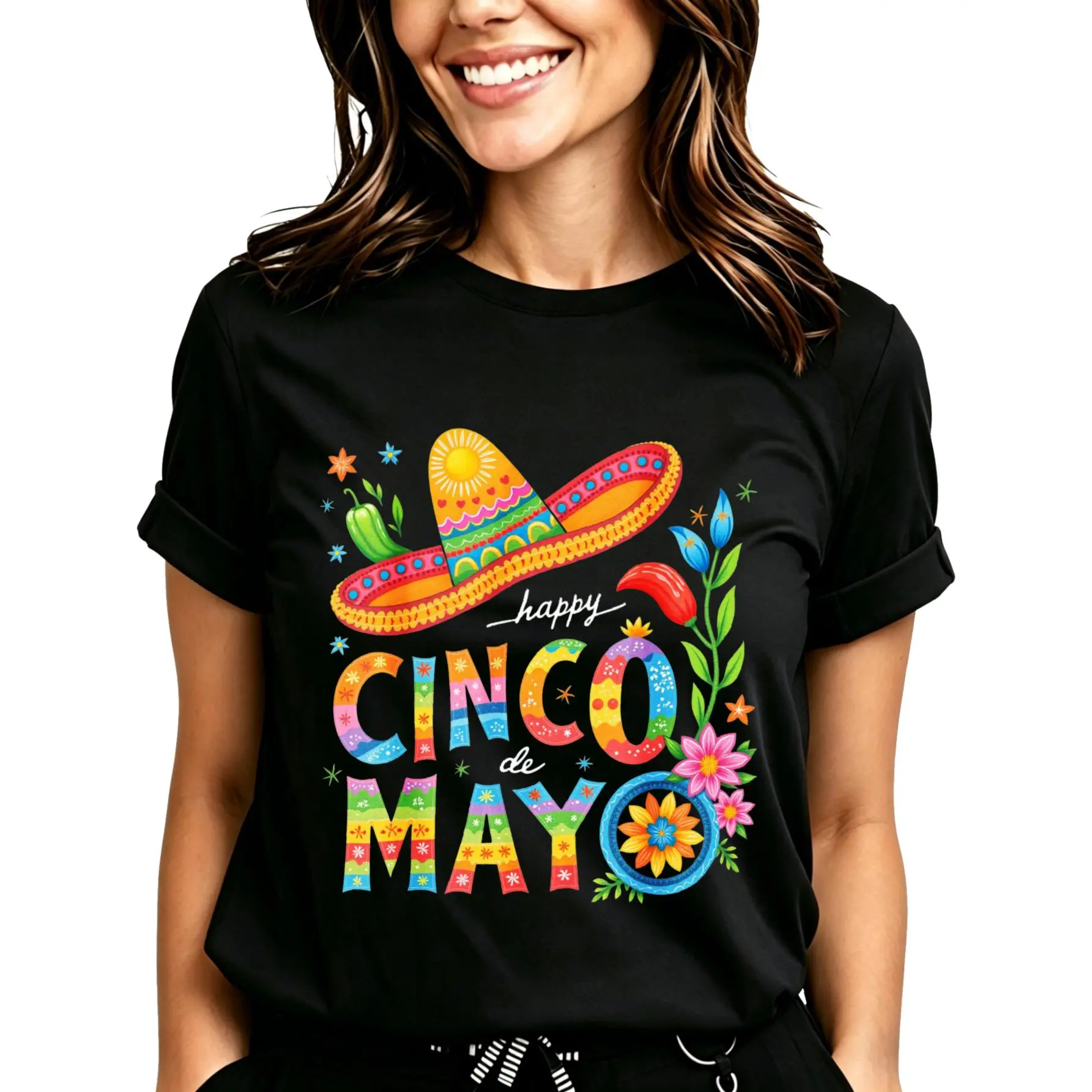 Happy Cinco De Mayo T-Shirt for Women Men Cotton Clothing