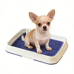 Pet Toilet with Urinal Post, Universal for Small Cats and Dogs, Odor-Proof Waste Separation, Easy Clean Training Potty, Ideal for Small Breeds