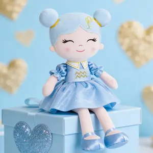 Zodiac Princess Doll Plush Toy 16 Inch Soft Plush Baby Girl Gift Valentines Day Zodiac Doll Gift 12 Zodiac Series Astrology Birthday Present Kids Room Decor Cute Plush Toy for Girls