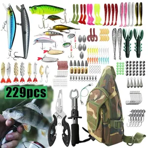 229-Piece Complete Fishing Bait Set, Includes Pop Bait, Small Fish Bait, Spoon Bait, Swim Bait, Fishing Gear Accessories, Ideal for Anglers