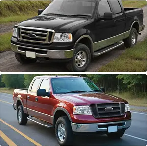 YITAMOTOR Headlight Assembly Compatible with 2004 2005 2006 2007 2008 Ford F150 Pickup Passenger and Driver Side Chrome Housing Amber Reflector