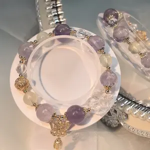 Original Iced Purple Grape Natural Amethyst & Citrine Bracelet, a Top Choice for High-End Wealth-Attracting & Fortune-Transforming Gift.