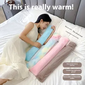 Home Long Strip Filled Waist PVC Hot Water Bag, Extended Large Warm Belly, Warm Waist, Warm Blanket, Plush Hand Warmer, Washable Outer Layer