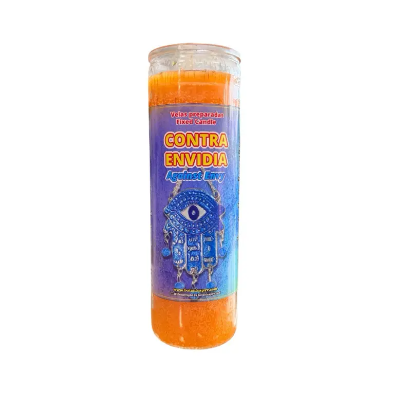 Against Evil Contra Envidia Fixed Candle - Orange Color, Ritual Use.