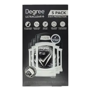 Degree Men UltraClear+ Antiperspirant Deodorant, Black & White, 2.7 oz, 5-pack