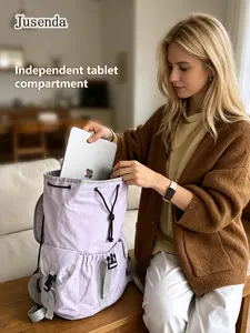 NEW 12L Purple Lightweight Drawstring Backpack, Water Resistant Backpack for School, Hiking, Camping & Cycling, Trail Companion, Fits 13-in Laptop, Stylish & Aesthetic, Mother's Day Gift