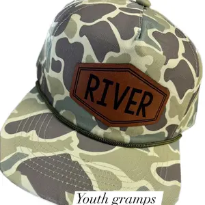 Youth hat | moss gramps | leather patch with name