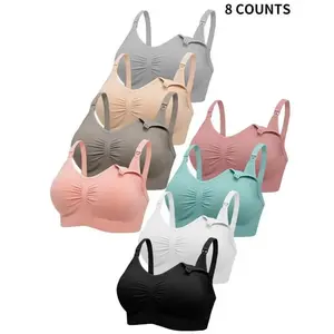 Maternity?Solid Ruched Padded Bra Nursing Bra, Open Front Maternity Lingerie for Breastfeeding, Maternity Clothing,?Back To School Clothes, Maternity Lingerie for Fall Outfit Para Brunch