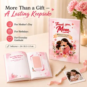 Heartfelt Gift for Mom Memory Book with 60 Guided Prompts Add Photos Personal Notes Perfect for Mother's Day 26x18.5x1.5cm