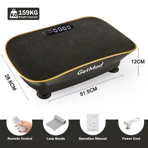 GetMod Pro Vibration Plate Exercise Machine, Full Body Home Training, Vibration Platform for Wellness & Strength, Bluetooth Speaker Included