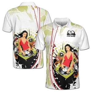 Customized Lady Disc Jockey Play Music Men's Polo S-5XL