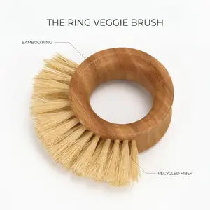 Full Circle The Ring, Bamboo Vegetable Brush for Various Fresh Veggies（1pcs）