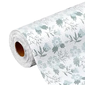 VEVOR Drawer and Shelf Liner for Kitchen Cabinet,  Non-Adhesive Non-Slip Thick Refrigerator Liners, Waterproof Shelf Paper, Cupboard Bathroom Drawer Mats, PVC Fridge Lining for Shelves, Floral, 23 FT