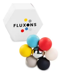 Fluxons Magnetic Fidget Toy for Anxiety Relief - Seven Sensory Spheres with Powerful Magnet & Soft Colorful Metal Balls for Creative Play