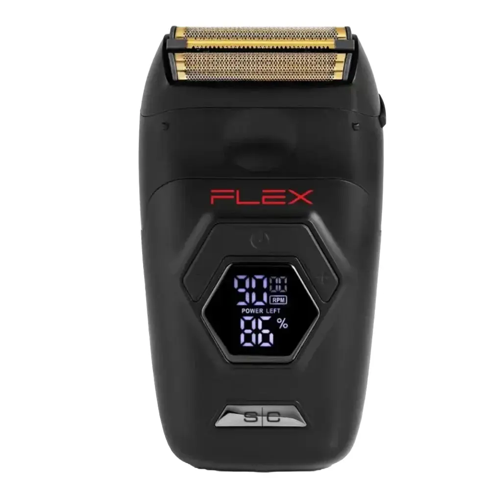 StyleCraft Flex Electric Foil Shaver w/ Super Torque Motor & Gold Titanium Foil Head, Adjustable Settings, 6000-9000 RPM, Digital LCD Screen, Lithium-ion Battery, USB-C Rechargeable