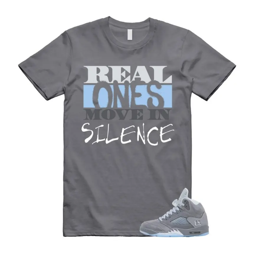 Wolf Grey 5 Unisex T-Shirt, Wolf Grey Sneaker Outfit Shirt, Grey Outfit, Streetwear Graphic Tee, Soft Cotton Unisex T-Shirt, Gift for Sneaker Lovers