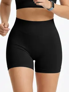 Women's Comfortable Seamless Shorts, Tummy Control Anti-Irritation Design, Casual Daily Sports Fitness Wear, All Seasons