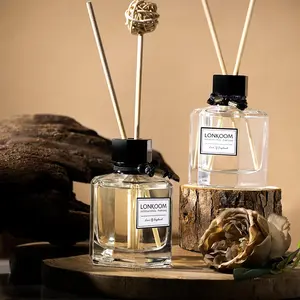 LONKOOM Lavender Flower Reed Diffuser 3.4oz -Garden Lavender Scent Diffuser Home Fragrance Oil Reed Diffuser for Bathroom Shelf Decoration - Lemon Gifts