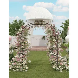 OP-Sturdy Metal Garden Arch Trellis, Pergola Arbor for Climbing Plants, Rustproof & Thickened Construction, Easy to Assemble, Durable for Lawn, Party, and Wedding Decorations