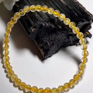 4mm  Citrine Crystal Healing Bracelets. Small and stackable. Handmade when ordered. Also available . Aventurine, Rose Quartz, Black Tourmaline, Pyrite, Obsidian, Sodalite, Lepidolite, Selenite
