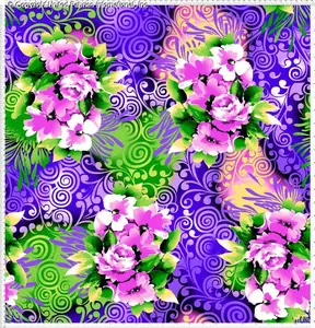 Chiffon Printed Glorified Woven Fabric by the Yard Large Floral Print Sheer Tropical Peonies Dress Fabric Top Fashion Apparel Sewing Polyester Skirt