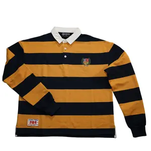 Hiero Crew Heavyweight Rugby Shirt – Blue & Gold