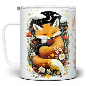 LOFTIPOP Sleeping Woodland Fox Mug, Whimsical Cottagecore Nature Cup, Designed and Printed in the USA by Loftipop