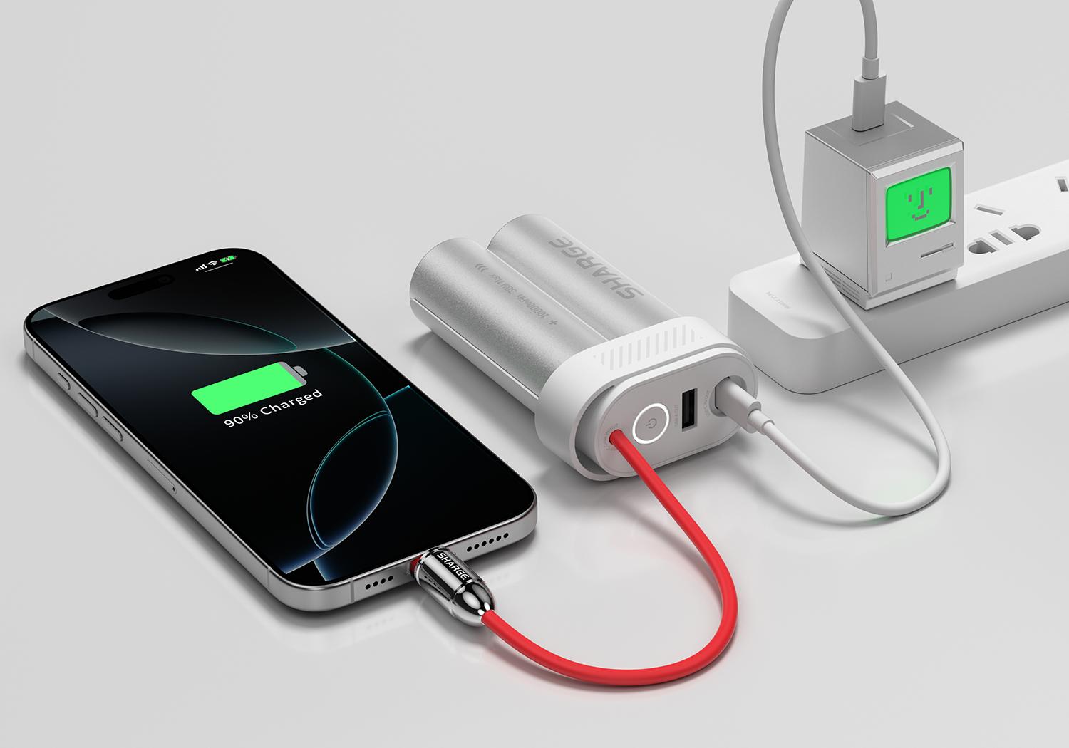 SHARGE Power Bank 10000mAh 30W Portable Charger with Built-in Type C Cable USB-C and USB-A Port Battery Pack for iPhone 17/16/15 Galaxy S25 iPad Pixel 9 SHARGE Power Bank 10000mAh 30W Portable Charger with Built-in Type C Cable USB-C and USB-A Port Battery Pack for iPhone 17/16/15 Galaxy S25 iPad Pixel 9