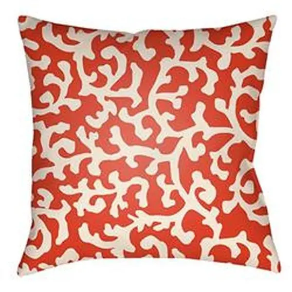 Artistic Weavers LTCH1388-2222 Litchfield Square Pillow, Poppy Red & Ivory - 22 x 22 in.