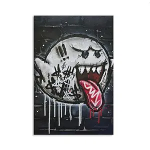 Creative Canvas Poster, Urban Graffiti Painting, Art Prints Canvas Wall Art,  Wall Painting Decor Decoration Artistic Room Photo Ornaments Black