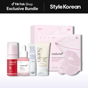 [StyleKorean] Night Care Routine for Lifting - [Medicube] PDRN Pink Collagen Bubble Serum 95ml, PDRN Pink Collagen Gel Mask 4ea, PDRN Pink Peptide Serum 30ml, [Dr.Althea] Retinol Flat Iron Eye Roller 25ml, [SUELO] Volcano PPC Body Cream 120ml
