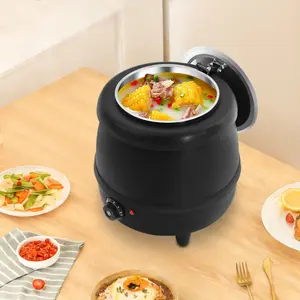 Commercial Soup Warmer Pot 10 Quart Adjustable Temperature For Restaurant Buffet Insulated Black home essentials
